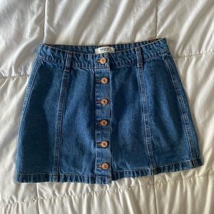 forever 21 denim button up skirt